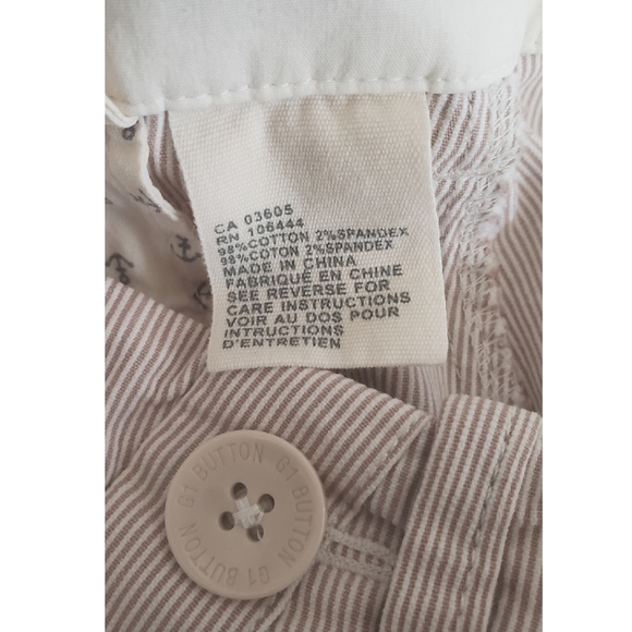 Clothing Factory Beige Pinstripe Pants Wide Leg Size 4 - Picture 7 of 10